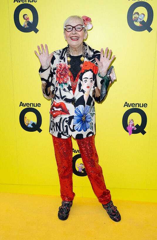 Su Pollard attends the Avenue Q Press Night