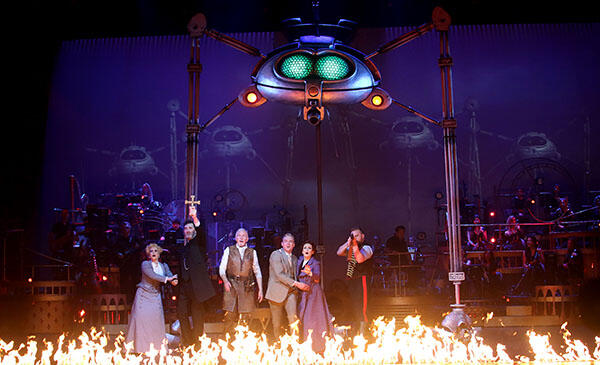 Heidi Range, Jimmy Nail, Michael Praed, Madalena Alberto, David Essex, Daniel Bedingfield perform in The War of the Worlds at Dominion Theatre
